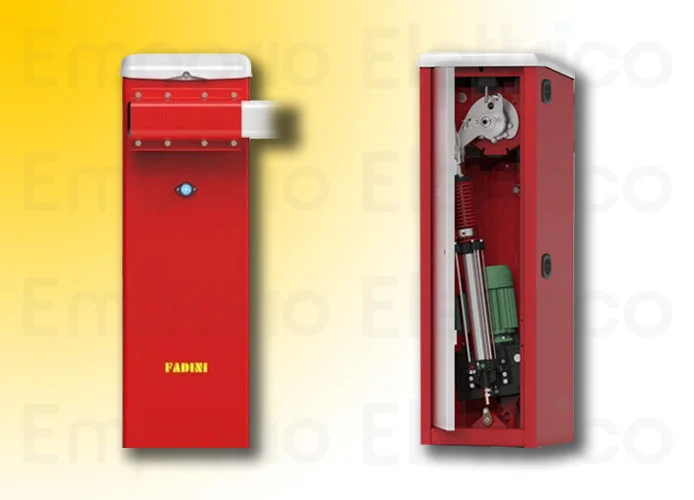 fadini automat. Schranke 230v linke, Stange 4,2m-7,4m bayt980 Edelstahl 9814sxl