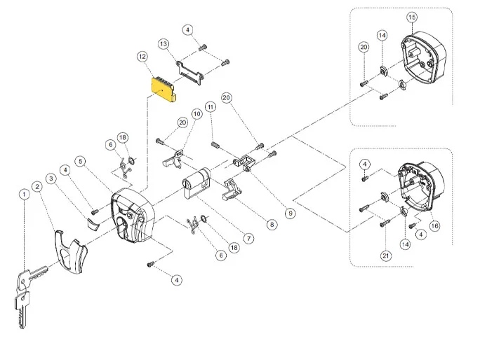 fadini Ersatzteil der Platine mit Klemmen, Mikro und Led für chis-e 37 37212