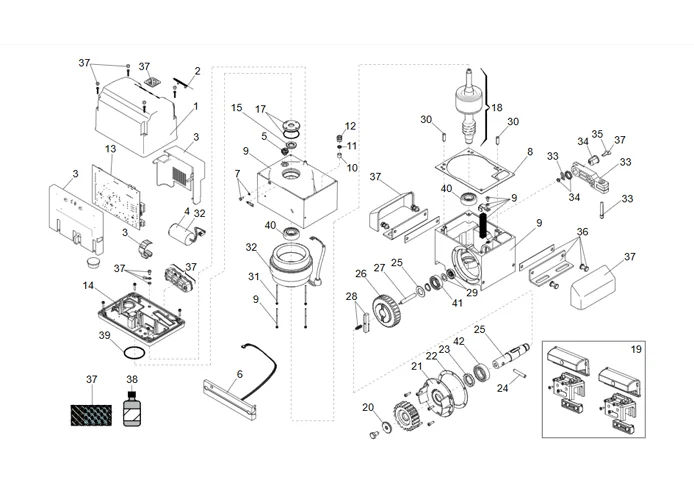 faac Seite Ersatzteile des 844 c Motors