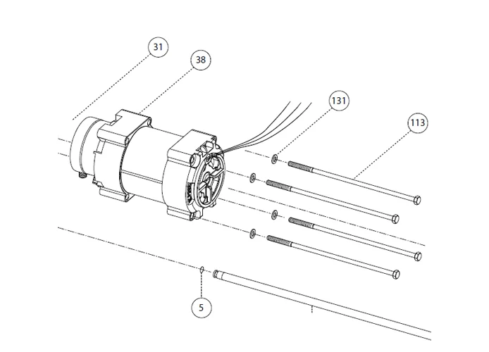 fadini Ersatzteil der Stange m5x155 für Motor/Pumpe für aproli 280 batt 280113