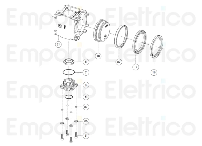 fadini ricambio supporto albero completo per aproli 380 lb 380132