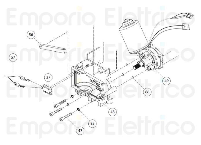 fadini Ersatzteil des Getriebemotors 24 vdc für bart 350 35049