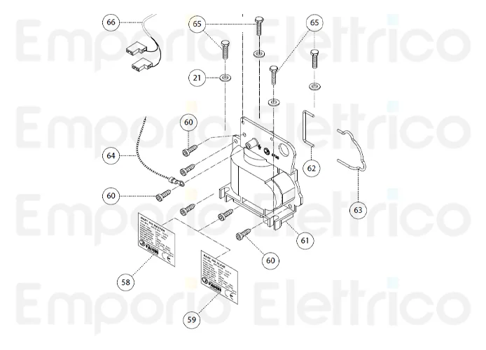 fadini Ersatzteil des Etiketts bart 350 master für bart 350 35058