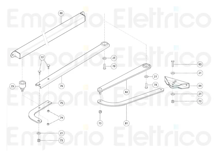 fadini Ersatzteil des geraden Arms auf Gleitschiene für bart 350 35076