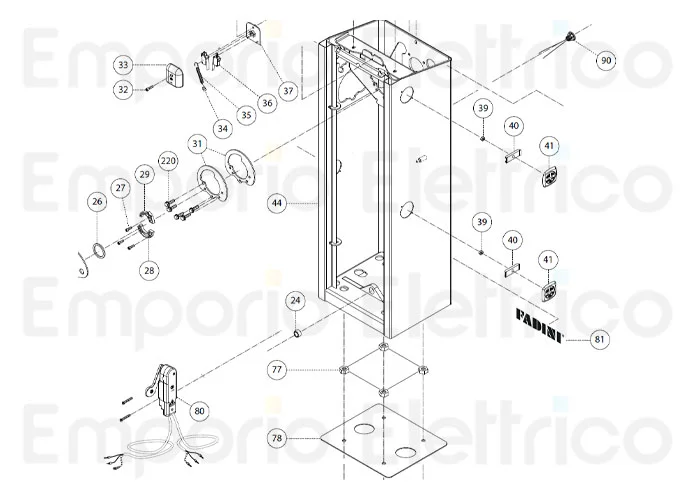 fadini ricambio stacco tensione completo di cavi elettrici per bayt 980 97080