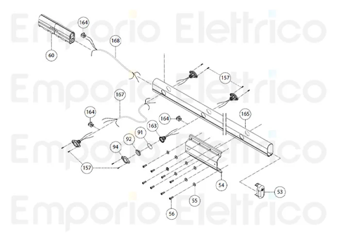 fadini ricambio asta r532 forata da 2,10 m per bayt 980 97165