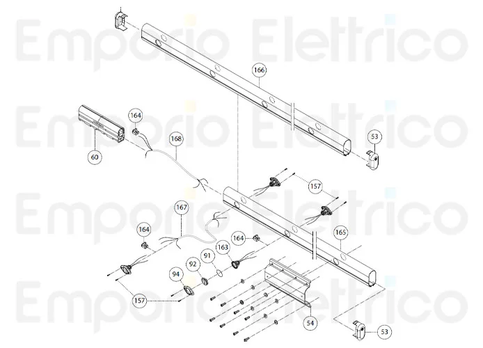 fadini Ersatzteil des grauen Kabel 3x1 von 120 cm für bayt 980 97167