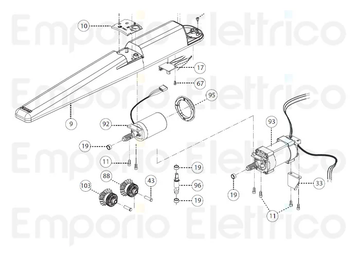 fadini Ersatzteil des kompletten elektrischen Motors 230 vac für dardo 430 43093