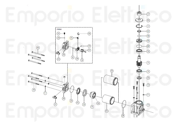 fadini ricambio ghiera con foro quadro per drive 700 70205