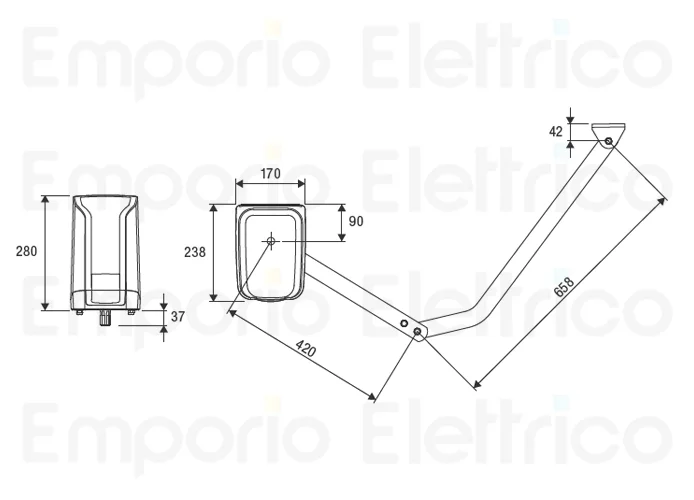 beninca Getriebemotor mit Gelenkarm 24v sam.24 plus 959007008