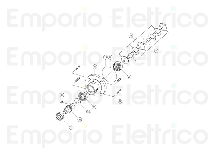 fadini Ersatzteil der Halterung der Kupplung Mod. 200/22 31026
