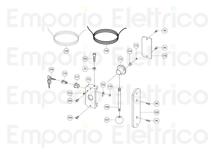 fadini ricambio cilindretto serratura "g3451" 31110 
