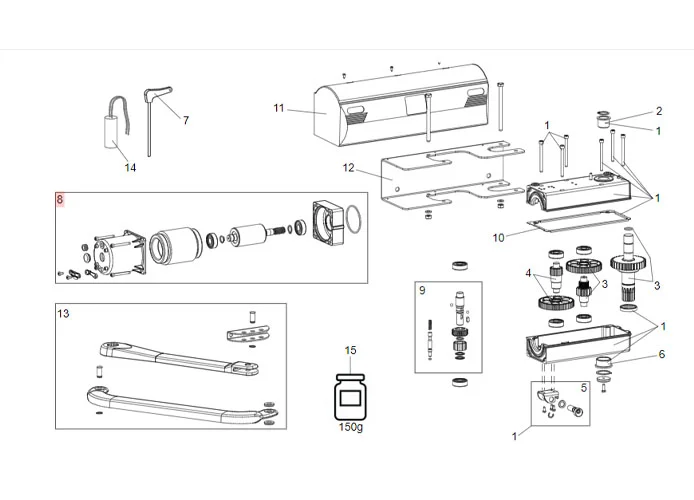 faac Ersatzteil des Motors 390/550 l/breeze l 230v 63003170