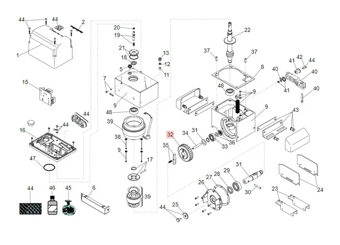 faac Ersatzteil der Krone des Getriebemotors 844 dreiphasig 7192575