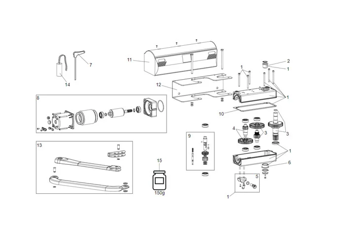 faac Seite Ersatzteile des 390 Motors 230V