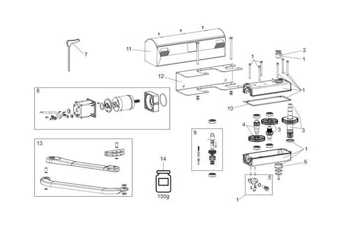 faac Seite Ersatzteile des 390 Motors 24v