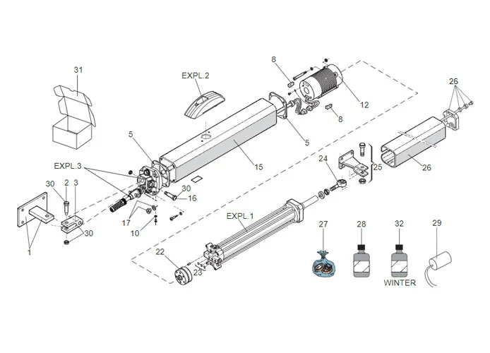 faac Seite Ersatzteile des 400 sb Motors