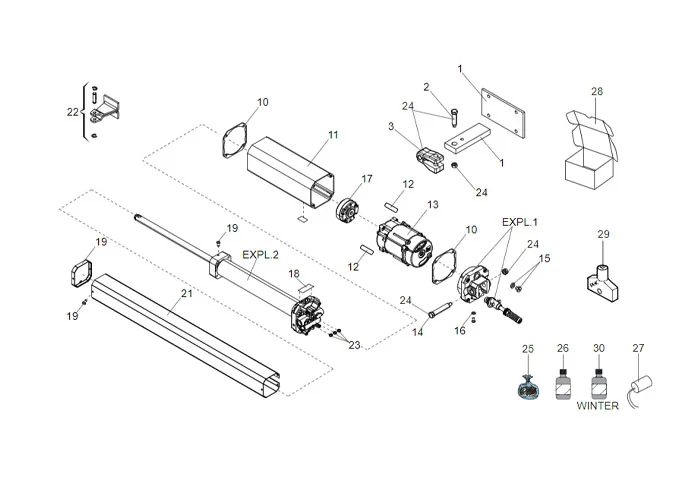 faac Seite Ersatzteile des 402 sbs Motors