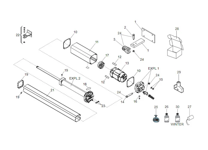 faac Seite Ersatzteile des 402 sb Motors