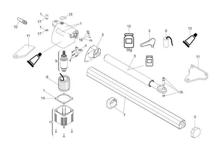 faac Seite Ersatzteil des 412 sx Motors