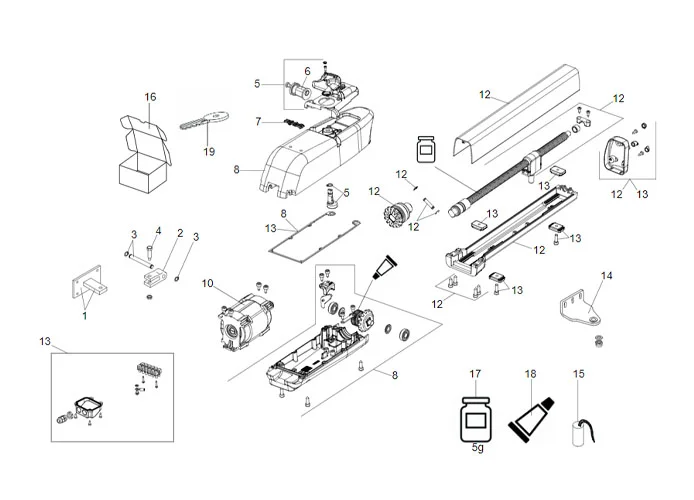 faac Seite Ersatzteile des 413 230 v Motors