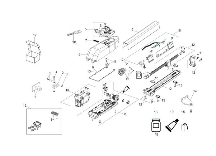 faac Seite Ersatzteile des Motors 413 230v ls