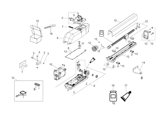 faac Seite Ersatzteile des 413 24v Motors