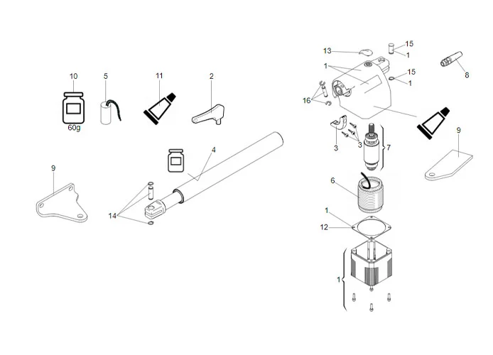 faac Seite Ersatzteile des 414 p dx Motors