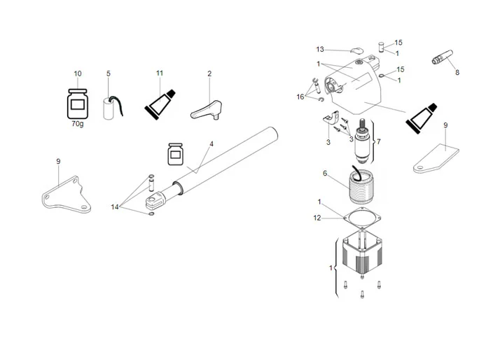 faac Seite Ersatzteile des Motors 414 p l dx