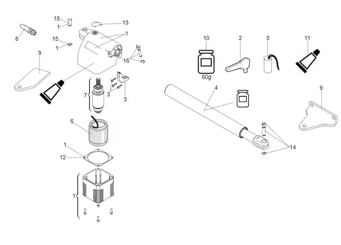 faac Seite Ersatzteile des 414 p sx Motors