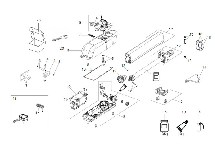 faac Seite Ersatzteile des 415 230v Motors