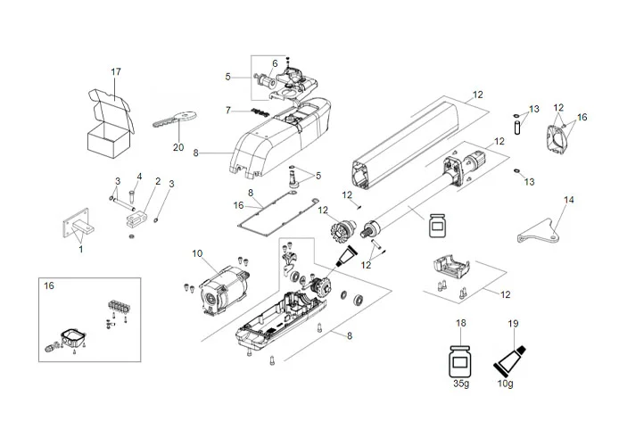 faac Seite Ersatzteile des 415 24v Motors