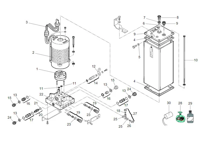 faac Seite Ersatzteile der 750 cbac Hydraulikeinheit