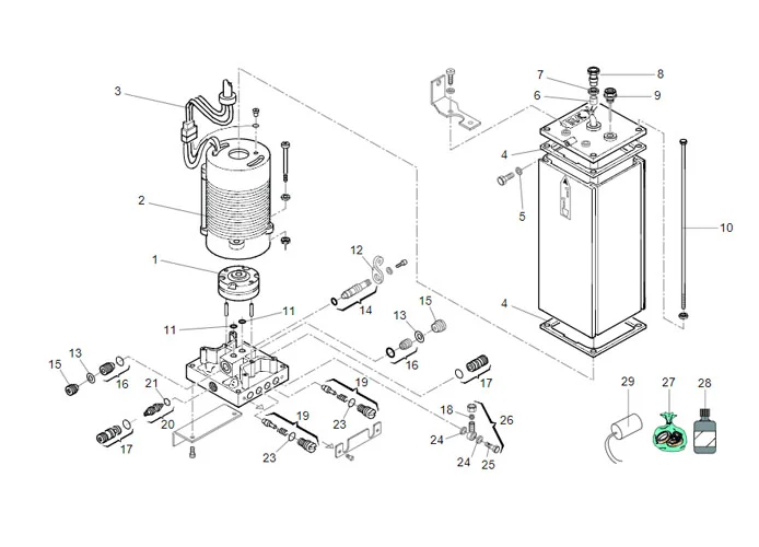 faac Seite Ersatzteile der 750 sb Hydraulikeinheit