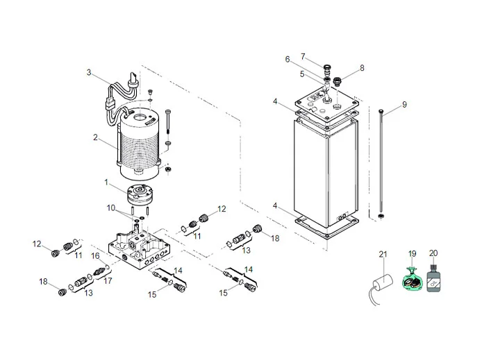 faac Seite Ersatzteile der Hydraulikeinheit 760 cbac