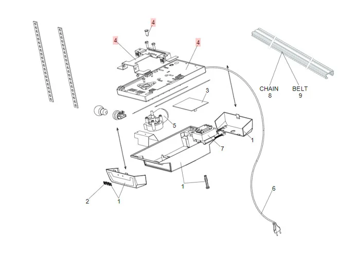 faac Ersatzteil der Basis und der Halterung der Schiene d600/d1000 63003357