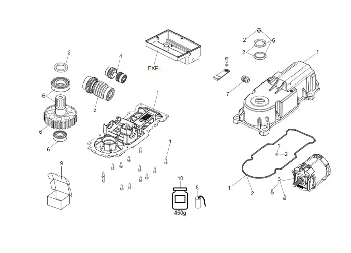 faac Seite Ersatzteile des 770n Motors 230v