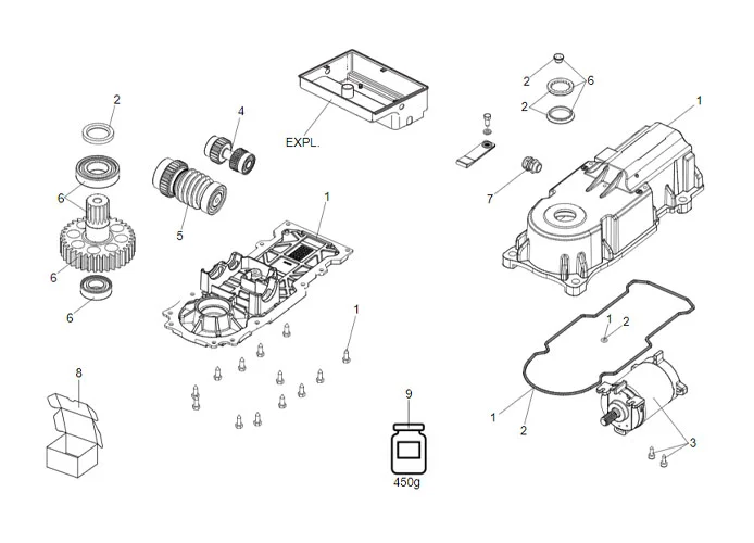 faac Seite Ersatzteile des 770n Motors 24v