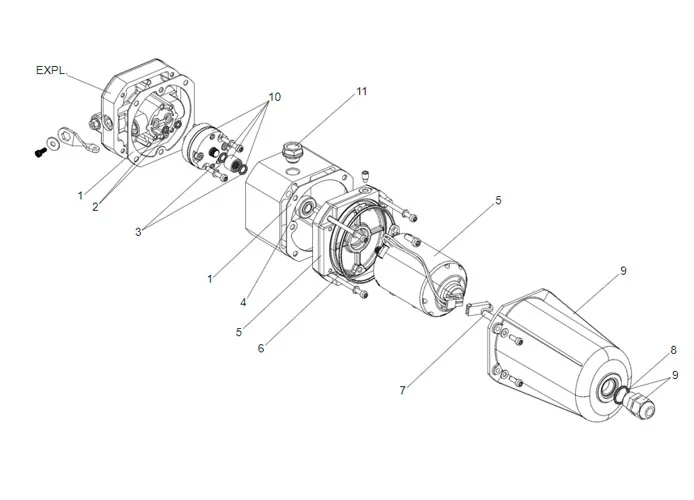 faac Seite Ersatzteile der s700h cbac Hydraulikeinheit