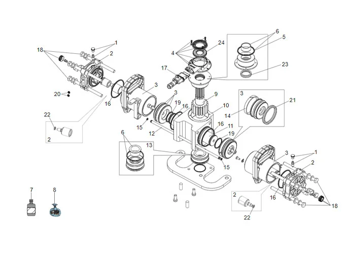 faac Seite Ersatzteile der s800h Antriebe 180°