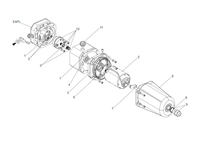 faac Seite Ersatzteile der s800h cbac Hydraulikeinheit