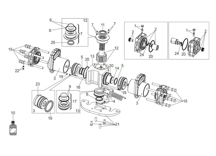 faac Seite Ersatzteile des s800 enc Antriebs 180°