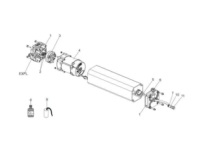 faac Seite Ersatzteile der s800 sbw Hydraulikeinheit