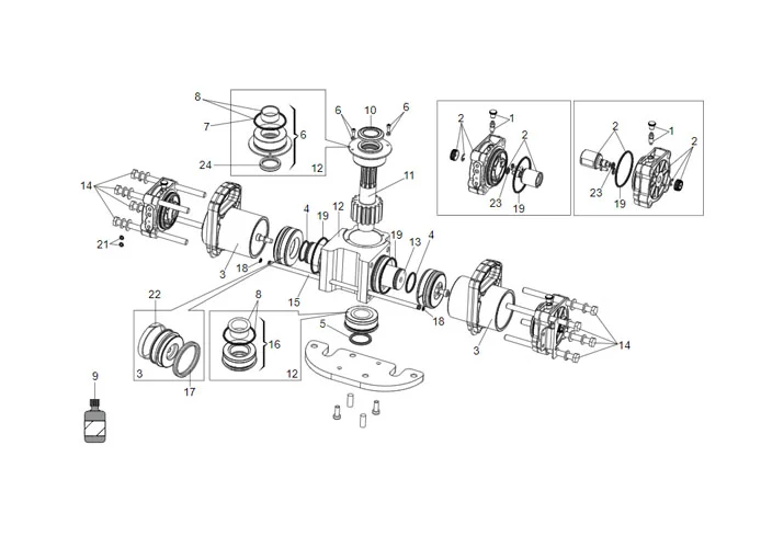 faac Seite Ersatzteile des s800 Antriebs 100° 