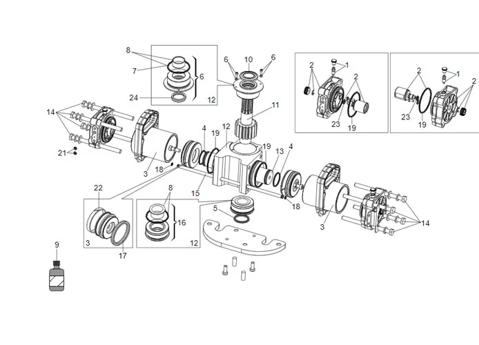 faac Seite Ersatzteile des s800 Antriebs 180°