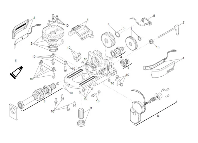 faac Seite Ersatzteile des s2500i Motors