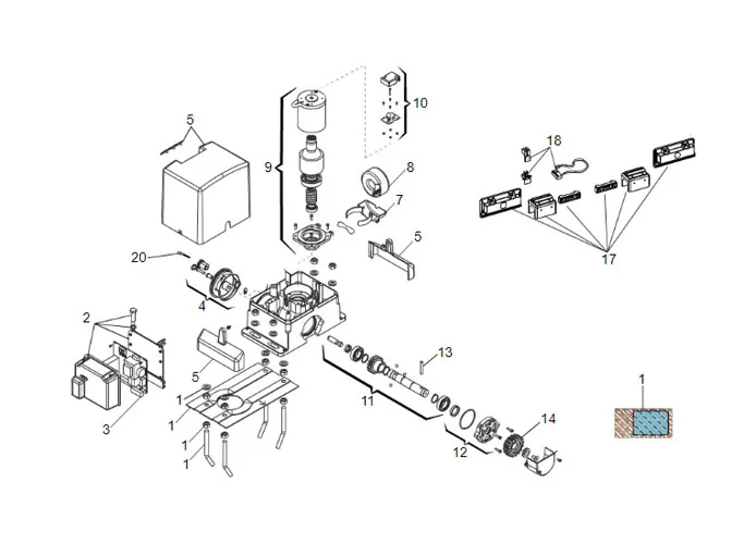 faac Seite Ersatzteile des 740 Motors 24v