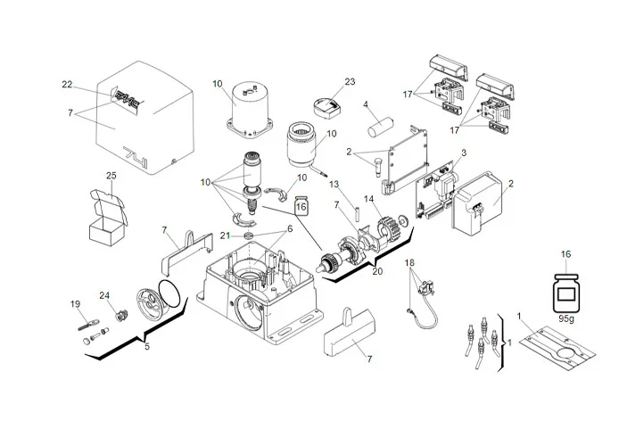 faac Seite Ersatzteile des 741 Motors