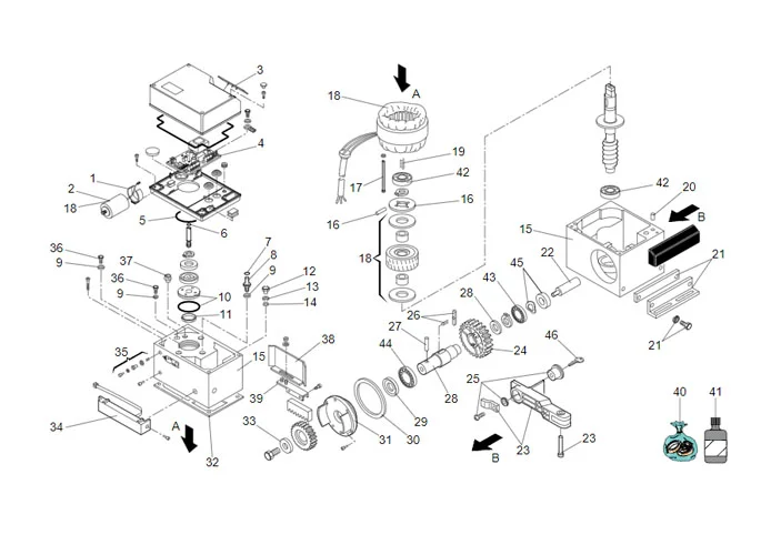 faac Seite Ersatzteile des 746 emc Motors