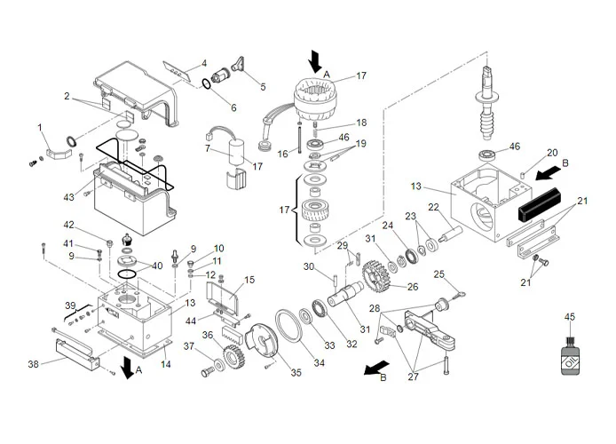 faac Seite Ersatzteile des 844 mc Motors